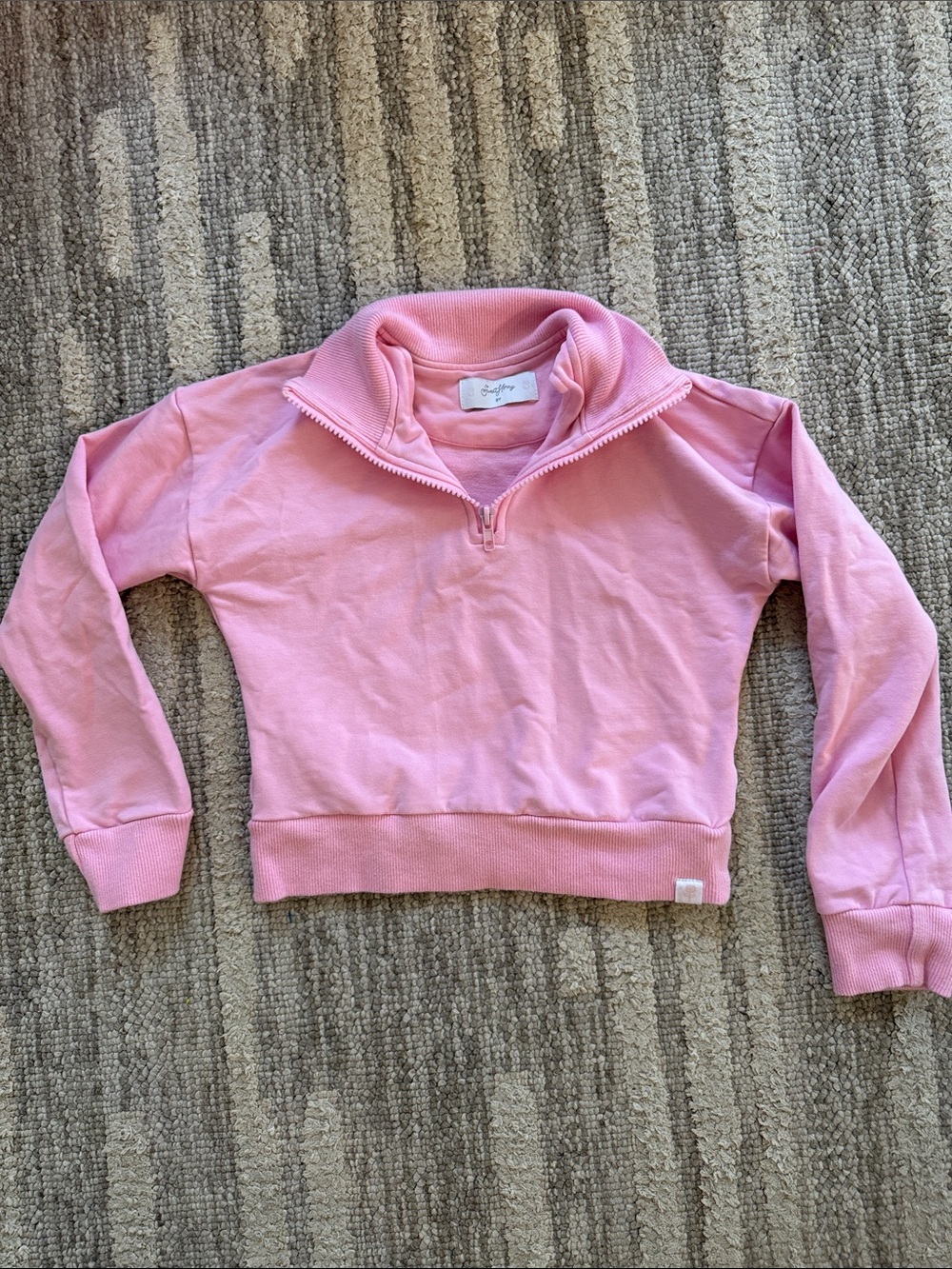 SweetHoney Girls Light Pink Half-Zip Sweatshirt